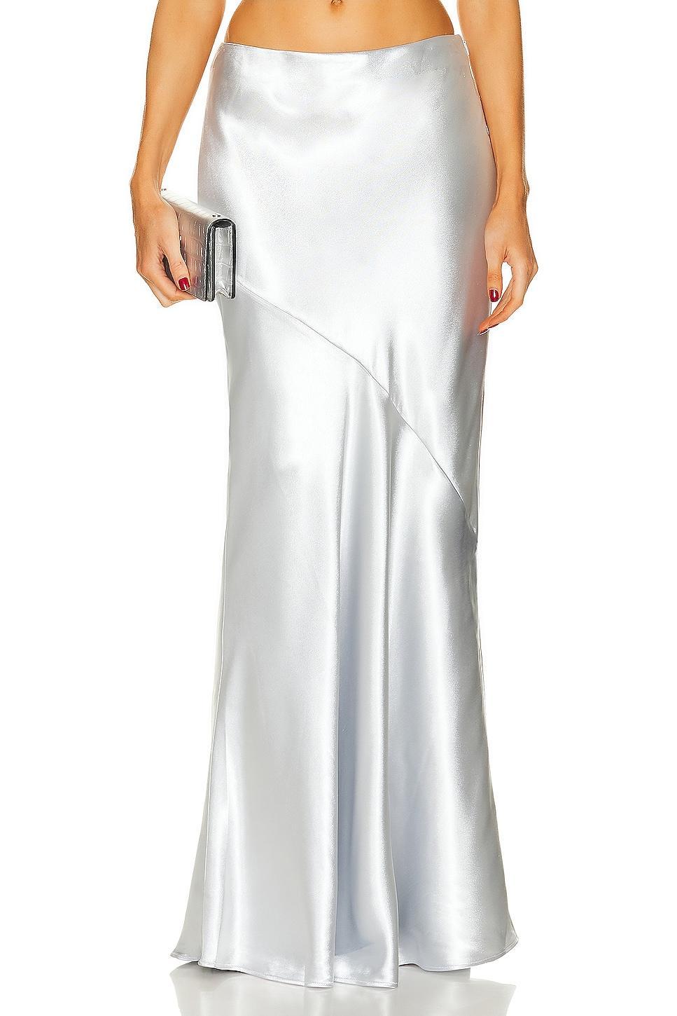 LPA Amalia Maxi Skirt Metallic Silver. (also in ). Product Image