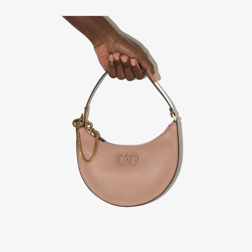 VALENTINO GARAVANI Neutral Vlogo Signature Mini Leather Shoulder Bag In Pink Product Image