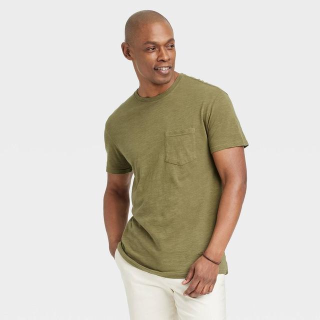 Mens Short Sleeve Crewneck T-Shirt - Goodfellow & Co Olive Green XXL Product Image