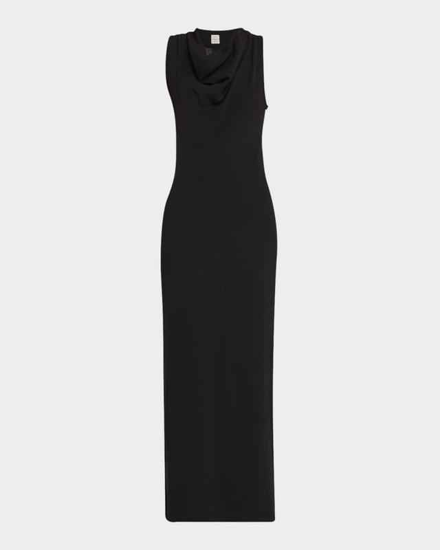 Cowl-Neck Sleeveless Midi Dress Product Image