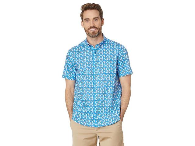 Johnston & Murphy Short Sleeve Cocktail Print Shirt Men's Clothing Product Image