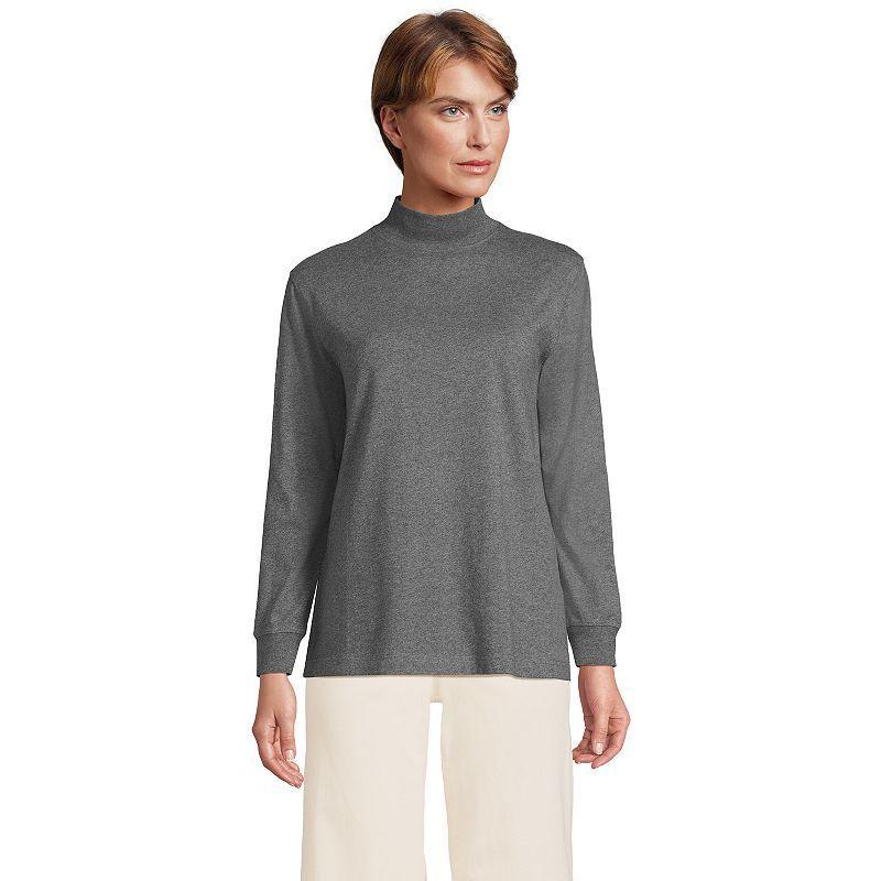 Lands End Womens Long Sleeve Super T Mock Tee Product Image