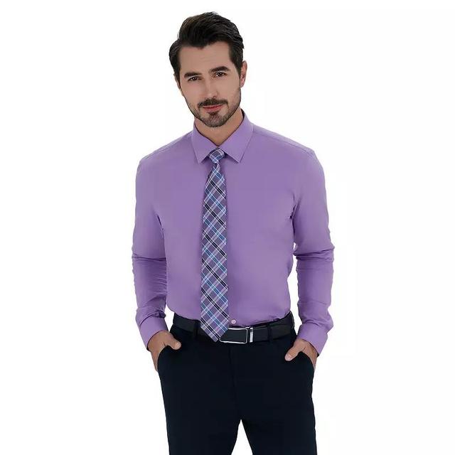 Mens Bespoke Slim-Fit Dress Shirt & Tie Set Product Image