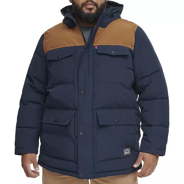 Big & Tall Levis 4 Pocket Hooded Puffer Jacket, Mens Product Image