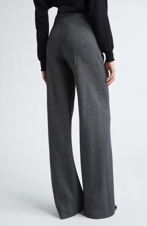 Angora Herringbone Jersey Wide Leg Pants In Grau Product Image