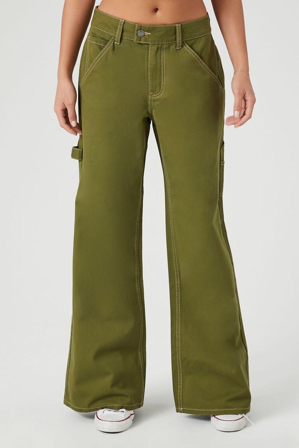 High-Rise Wide-Leg Utility Pants | Forever 21 Product Image