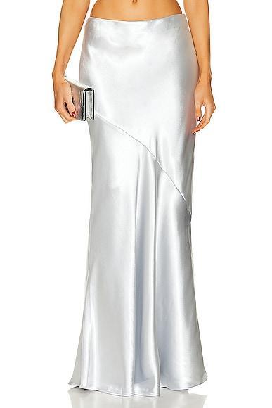 LPA Amalia Maxi Skirt Metallic Silver. (also in ). Product Image