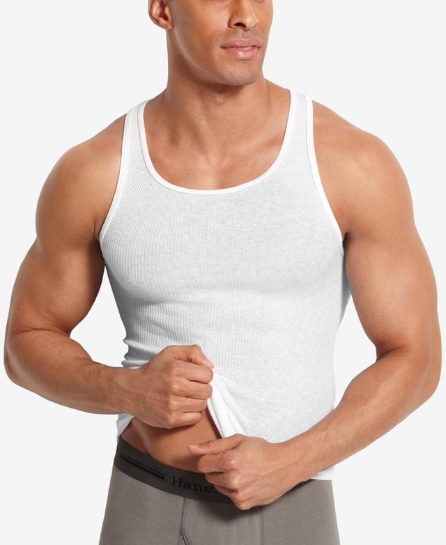 Hanes Mens Big & Tall 4-Pk. A-Line Cotton Tank Undershirts Product Image