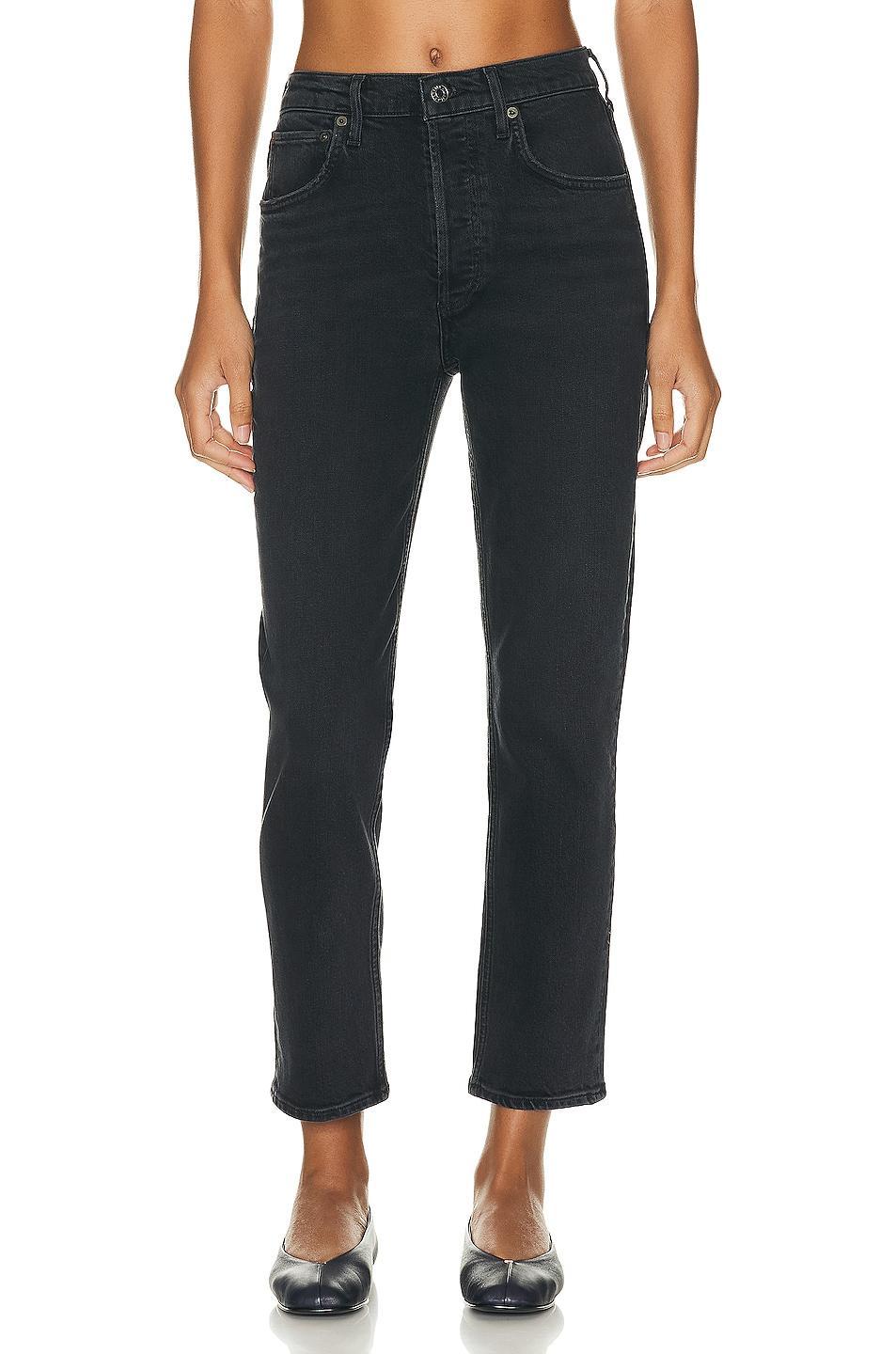 Agolde Riley High Rise Cropped Straight Jeans in Panoramic Product Image