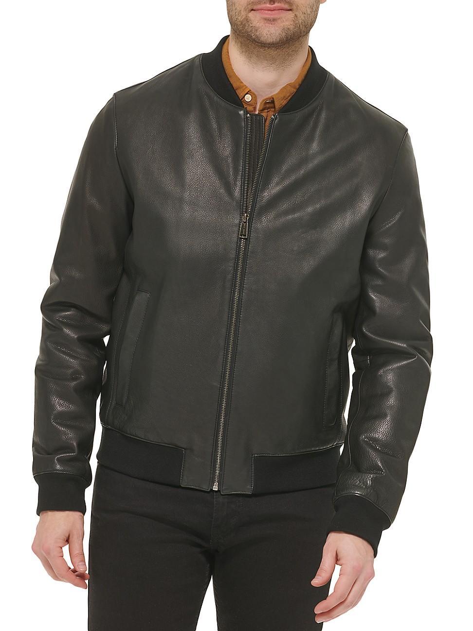 Mens Varsity Leather Jacket Product Image