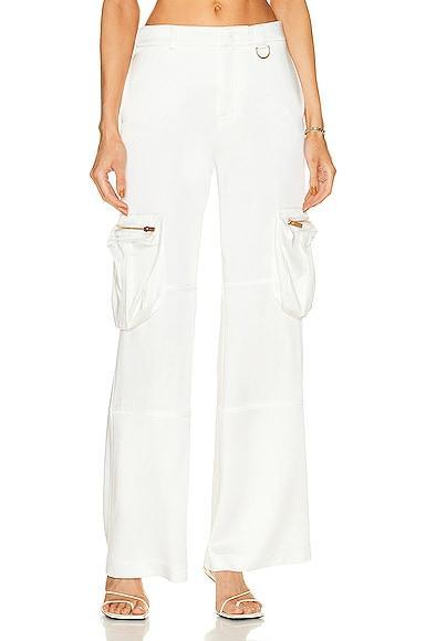 Blumarine Wide Leg Cargo Pant White. (also in ). Product Image