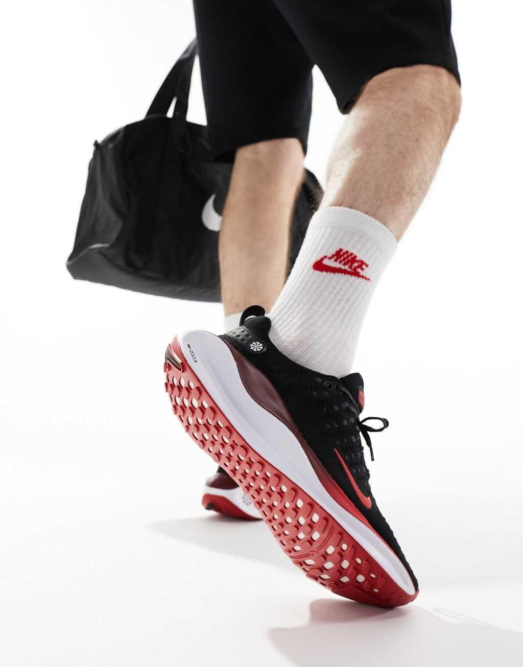 Nike Running Infinity Run 4 sneakers in black and red Product Image