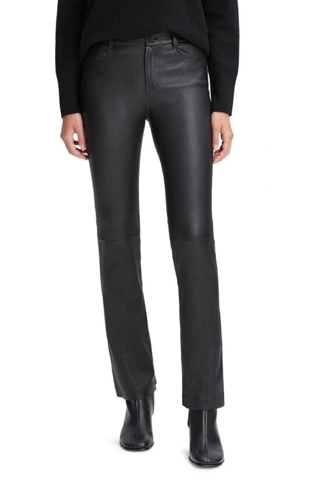 Bootcut Stretch Leather Pants In Black product image