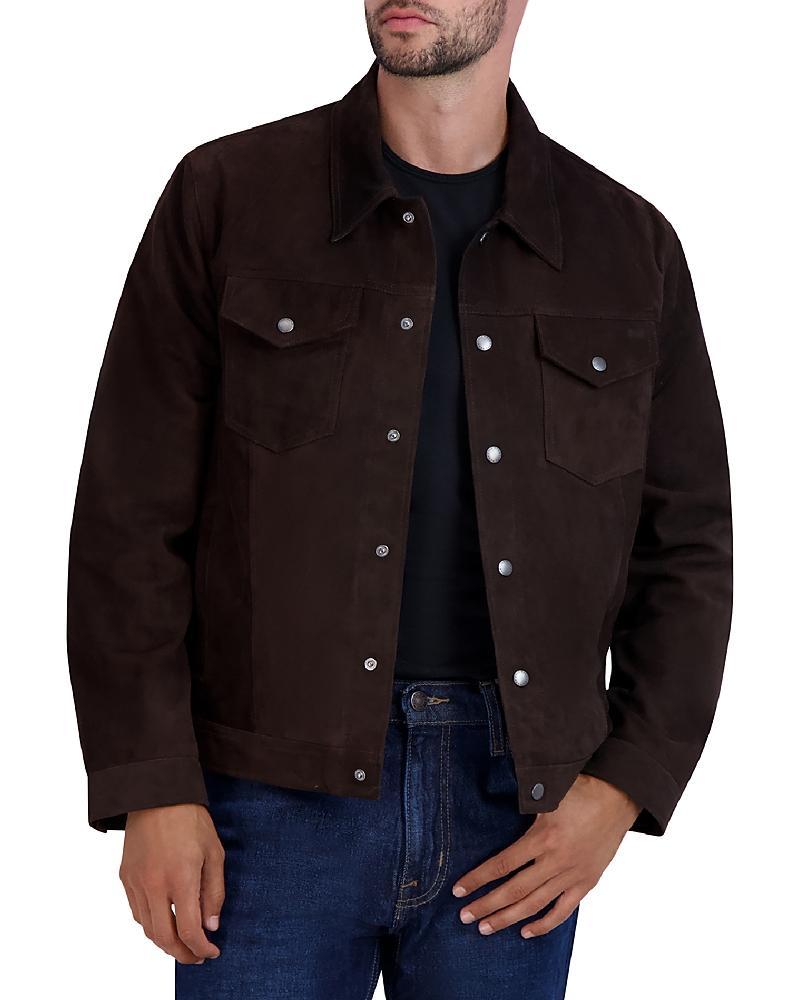 Mens Suede Trucker Jacket Product Image