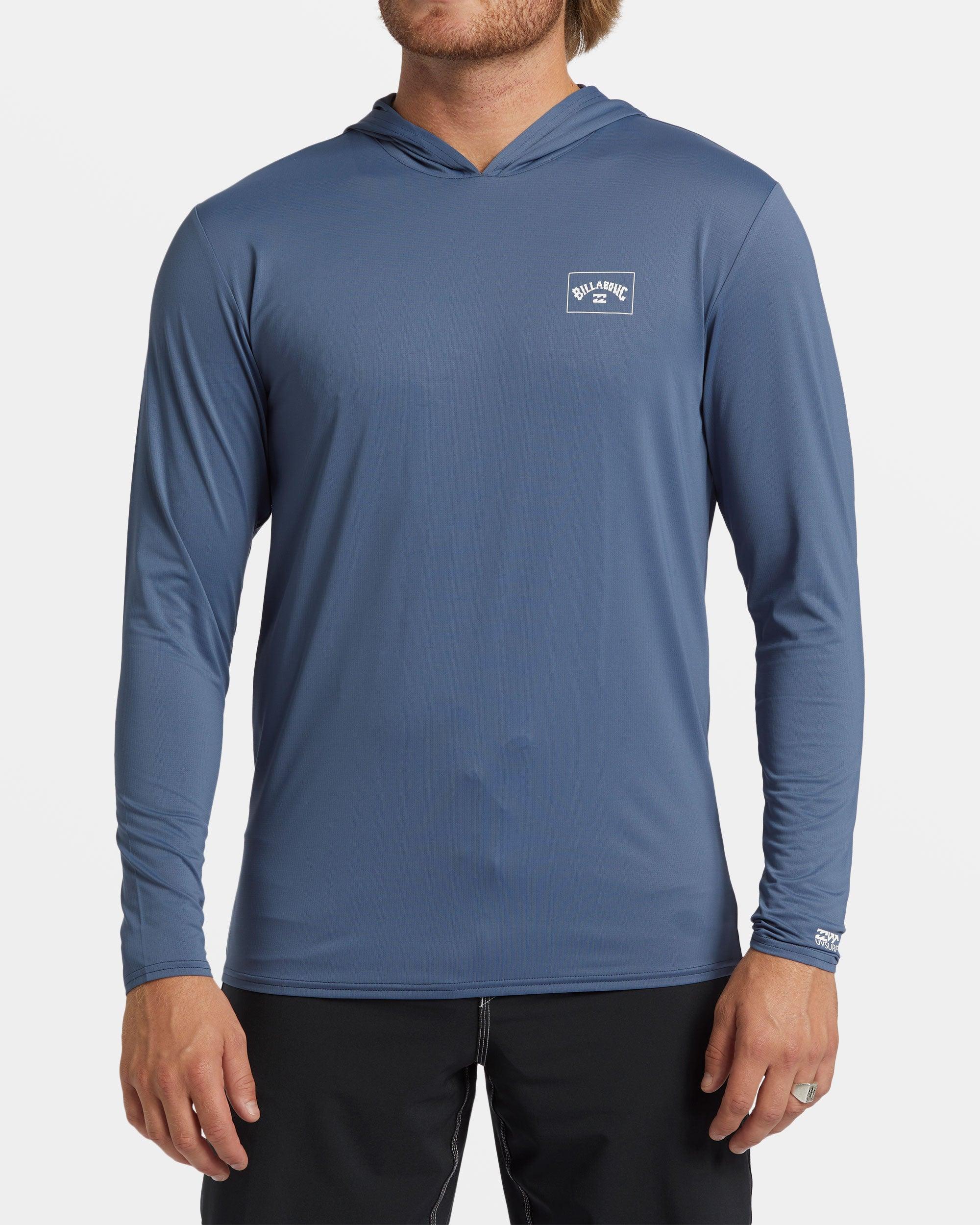 Arch Mesh Hooded UPF 50 Long Sleeve Rashguard - Slate Blue Male Product Image