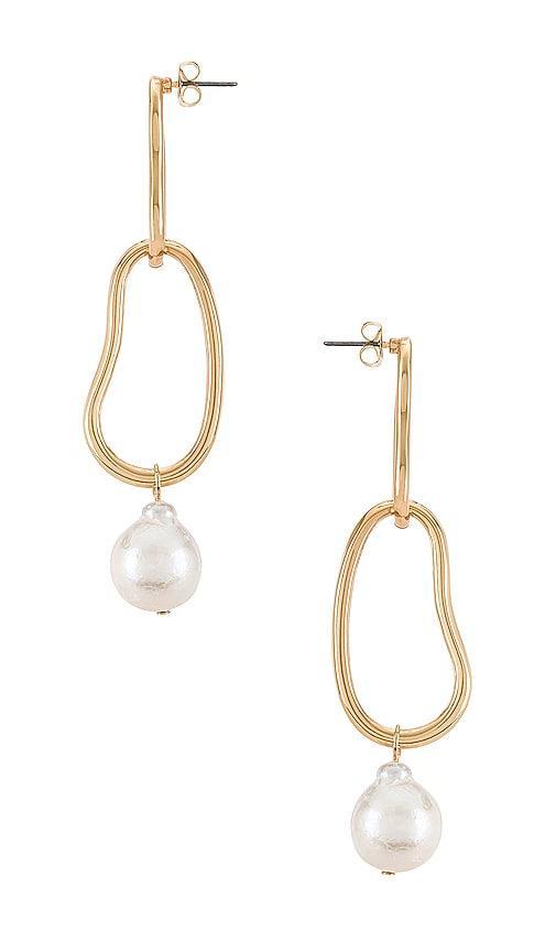 Ettika Cultured Freshwater Pearl Link Drop Earrings Product Image