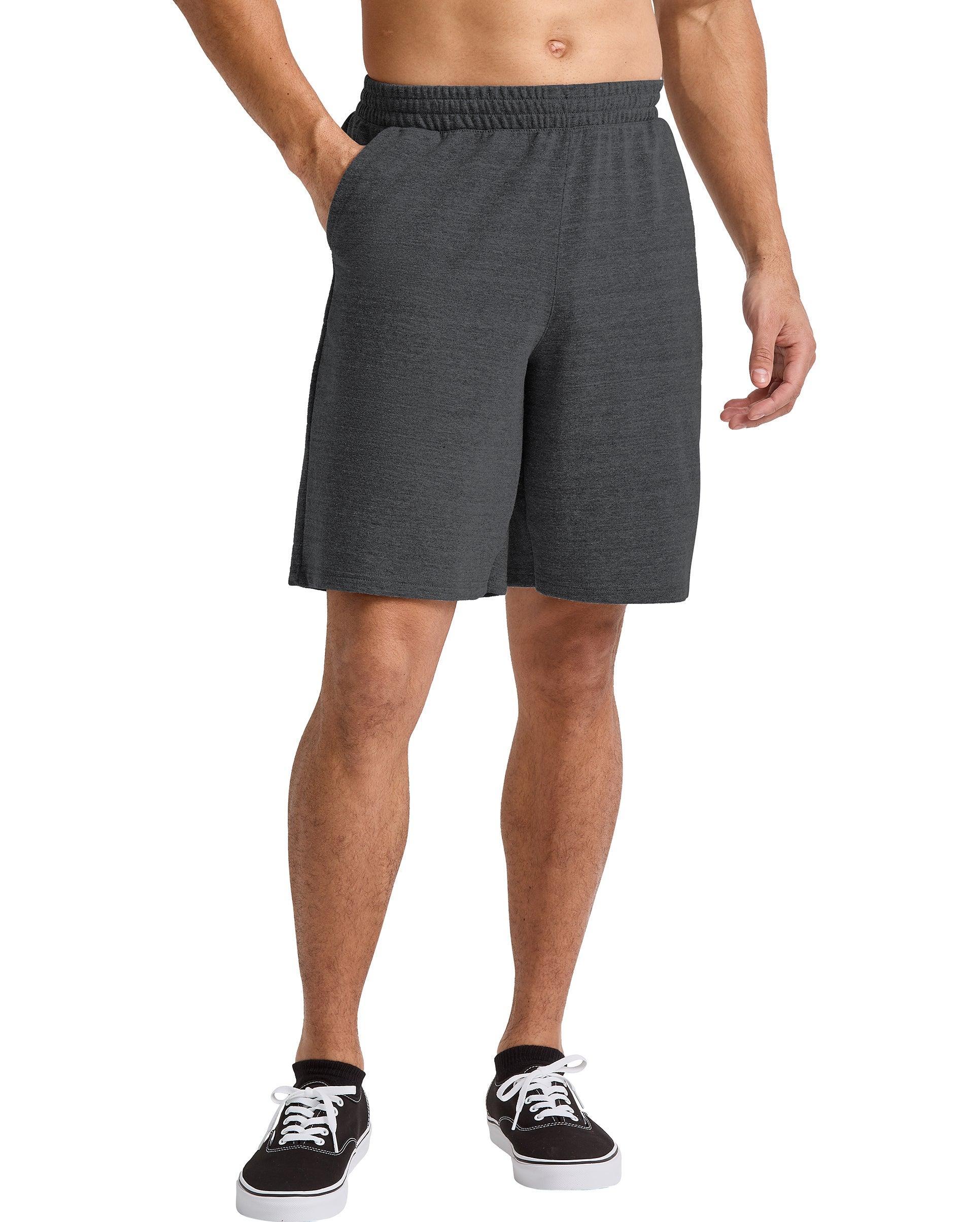 Mens Hanes Tri-Blend French Terry Sweat Shorts Cactus Pe Grey Product Image