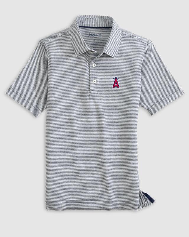 johnnie-O Los Angeles Angels Lyndonn Jr. Striped Jersey Performance Polo Product Image