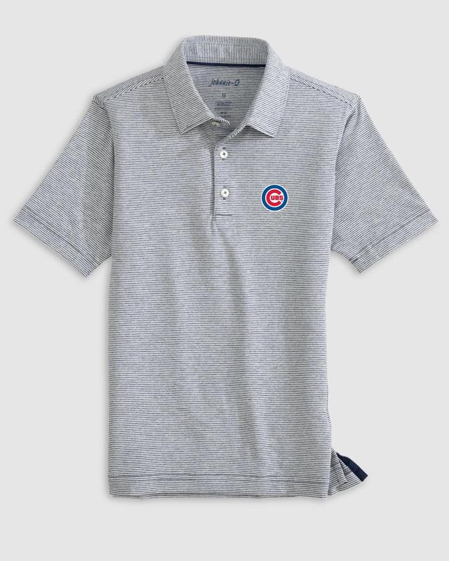 johnnie-O Chicago Cubs Lyndonn Jr. Striped Jersey Performance Polo Product Image