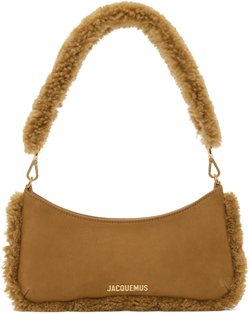 JACQUEMUS Le Bisou Doux Leather Shoulder Bag In Brown Product Image