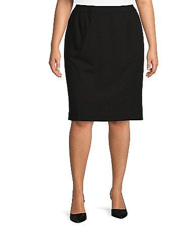 Calvin Klein Plus Size High Rise Luxe Stretch Pencil Skirt Product Image