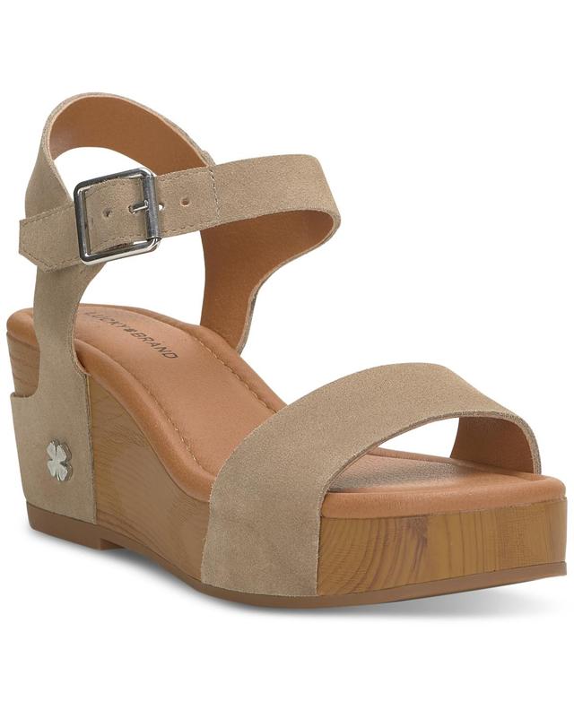 Lucky Brand Womens Adario Adjustable Ankle-Strap Wedge Sandals Product Image