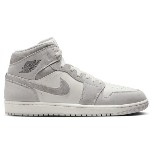 Jordan Mens Jordan AJ 1 Mid SE - Mens Basketball Shoes White/Grey Product Image