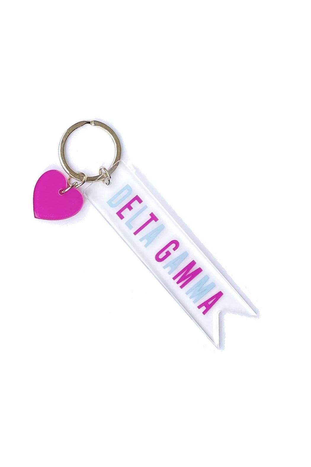 Sorority Acrylic Keychain with Heart Charm Female Product Image