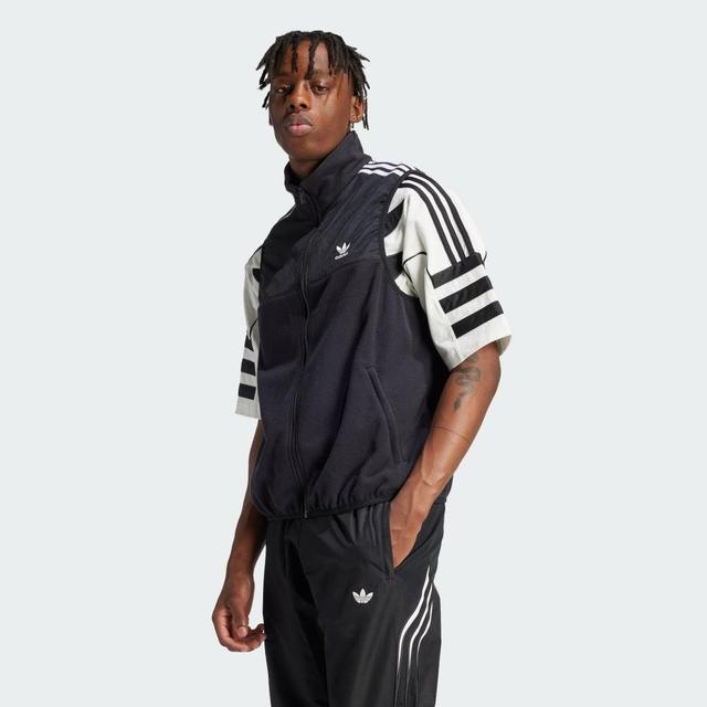 adidas Adicolor 3-Stripes Microfleece Vest Magic Beige XS Mens Product Image