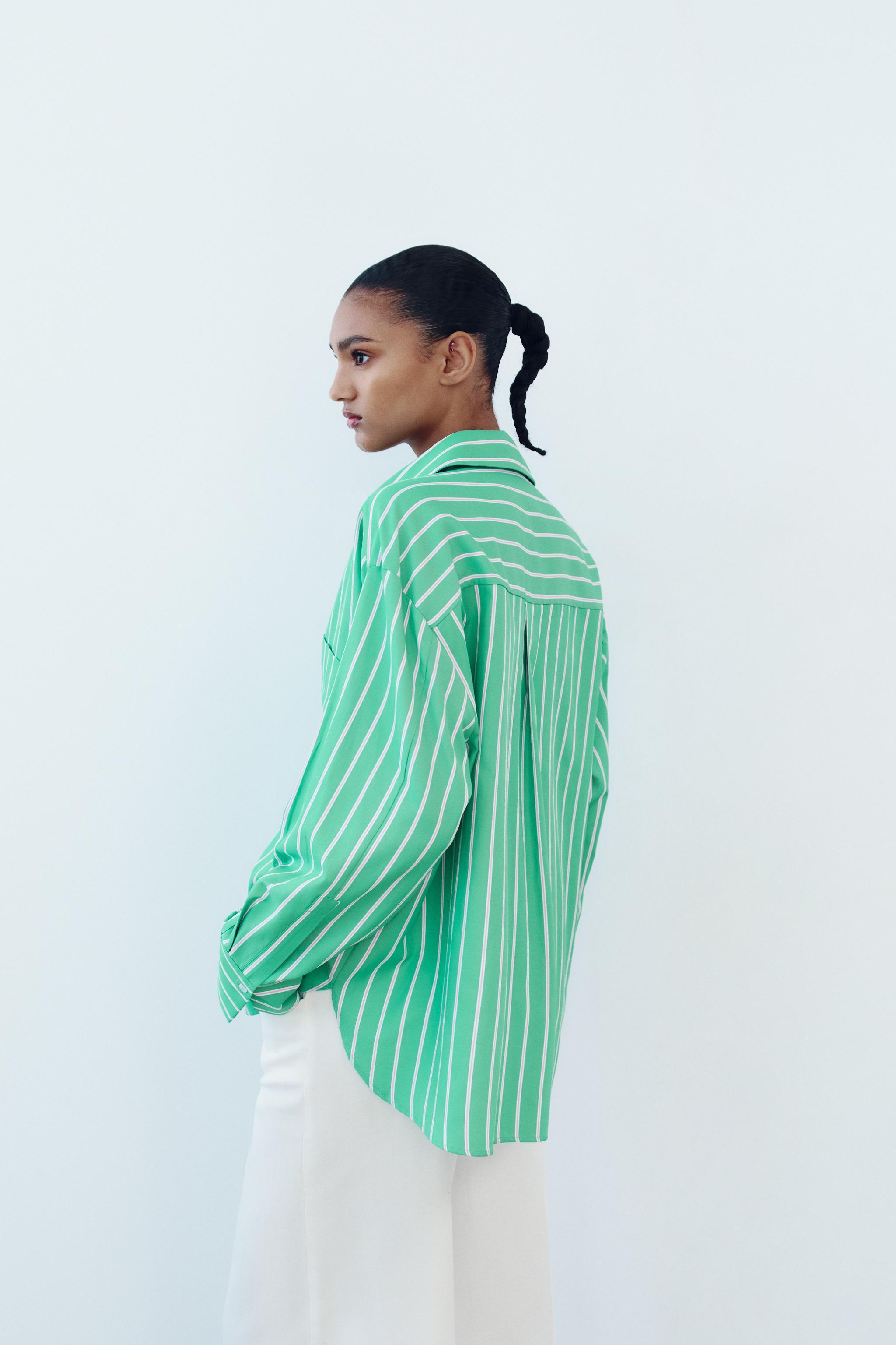 OVERSIZE STRIPED POPLIN SHIRT Product Image