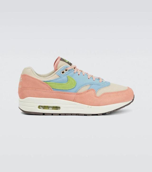 Air Max 1 Panelled Suede And Mesh Low-top Trainers In Multicolor Product Image