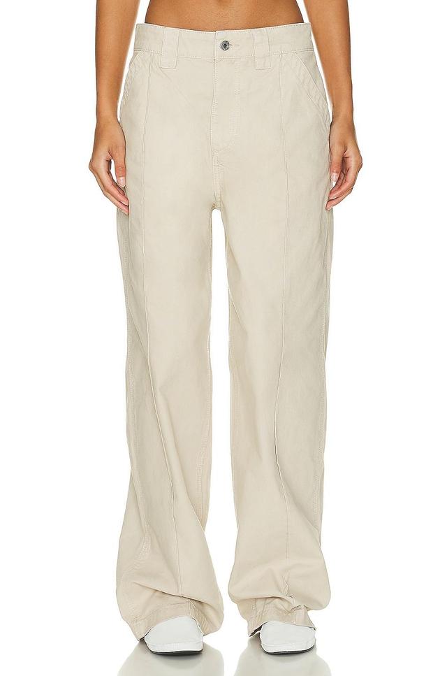 Helsa Workwear Oversized Pant Beige. (also in S, XL, XS). Product Image