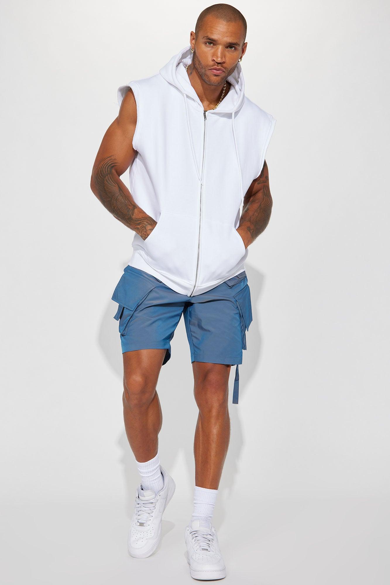 Stormy Iridescent Cargo Shorts - Blue Product Image