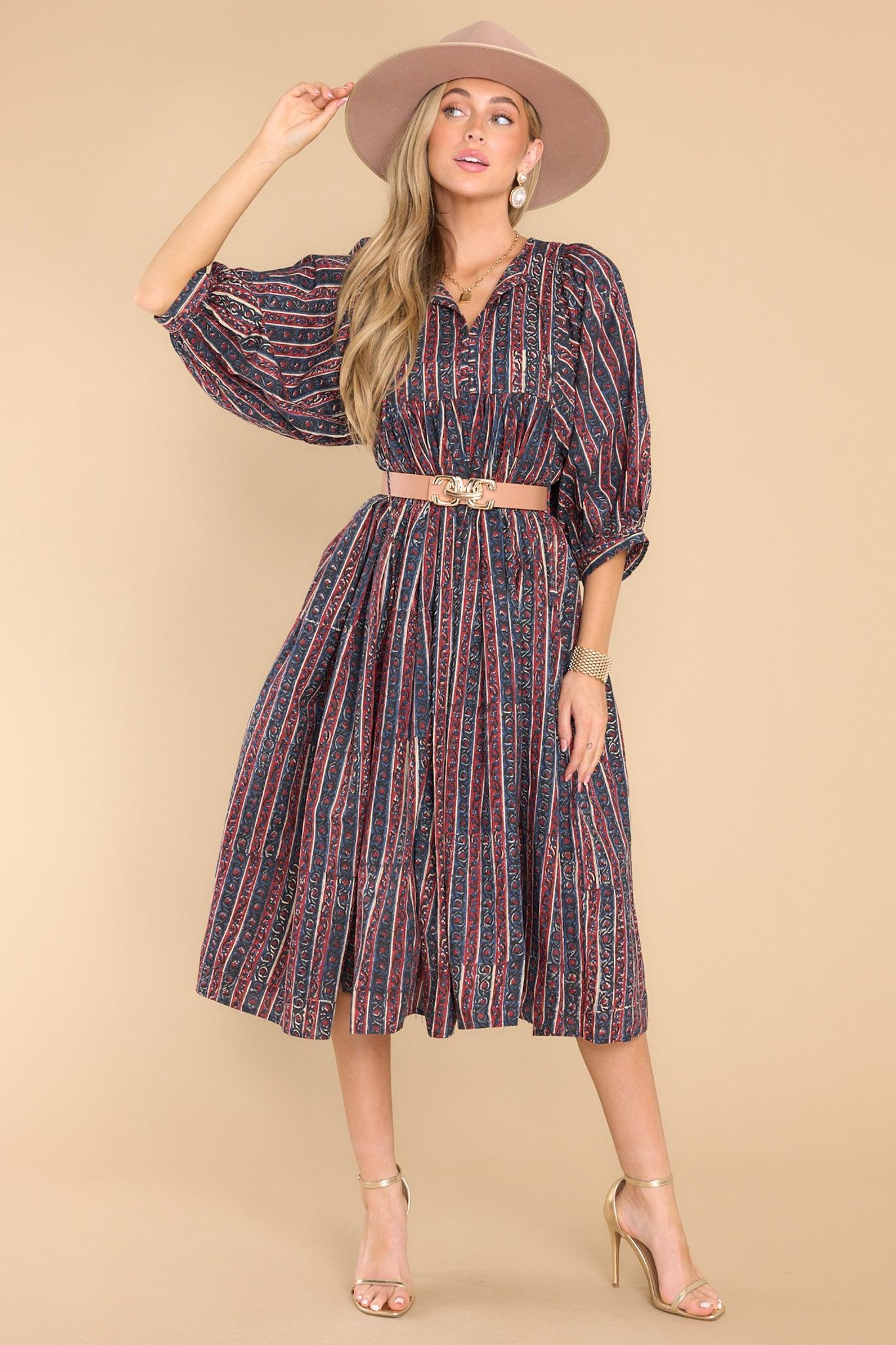 Clover Amber Maxi Dress Navy Product Image