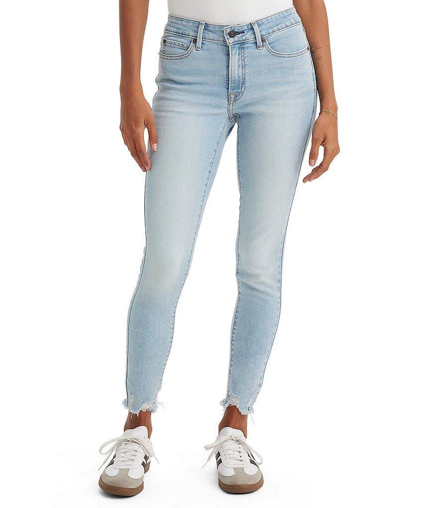 Levi's® 711 Mid Rise Frayed Hem Skinny Jeans Product Image