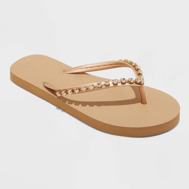 Womens Mary Flip Flop Sandals - Shade & Shore Copper 8 Product Image