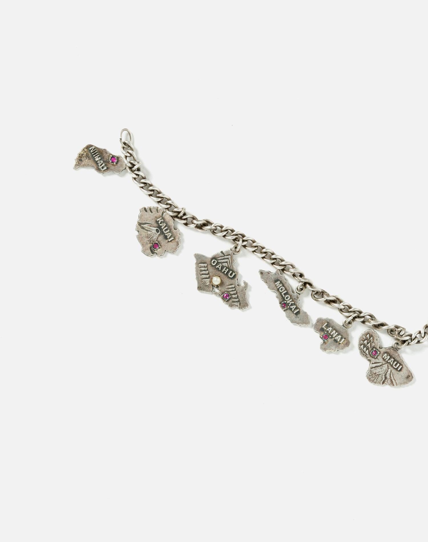 40's Hawaiian Islands Sterling Silver Charm Bracelet Female Product Image