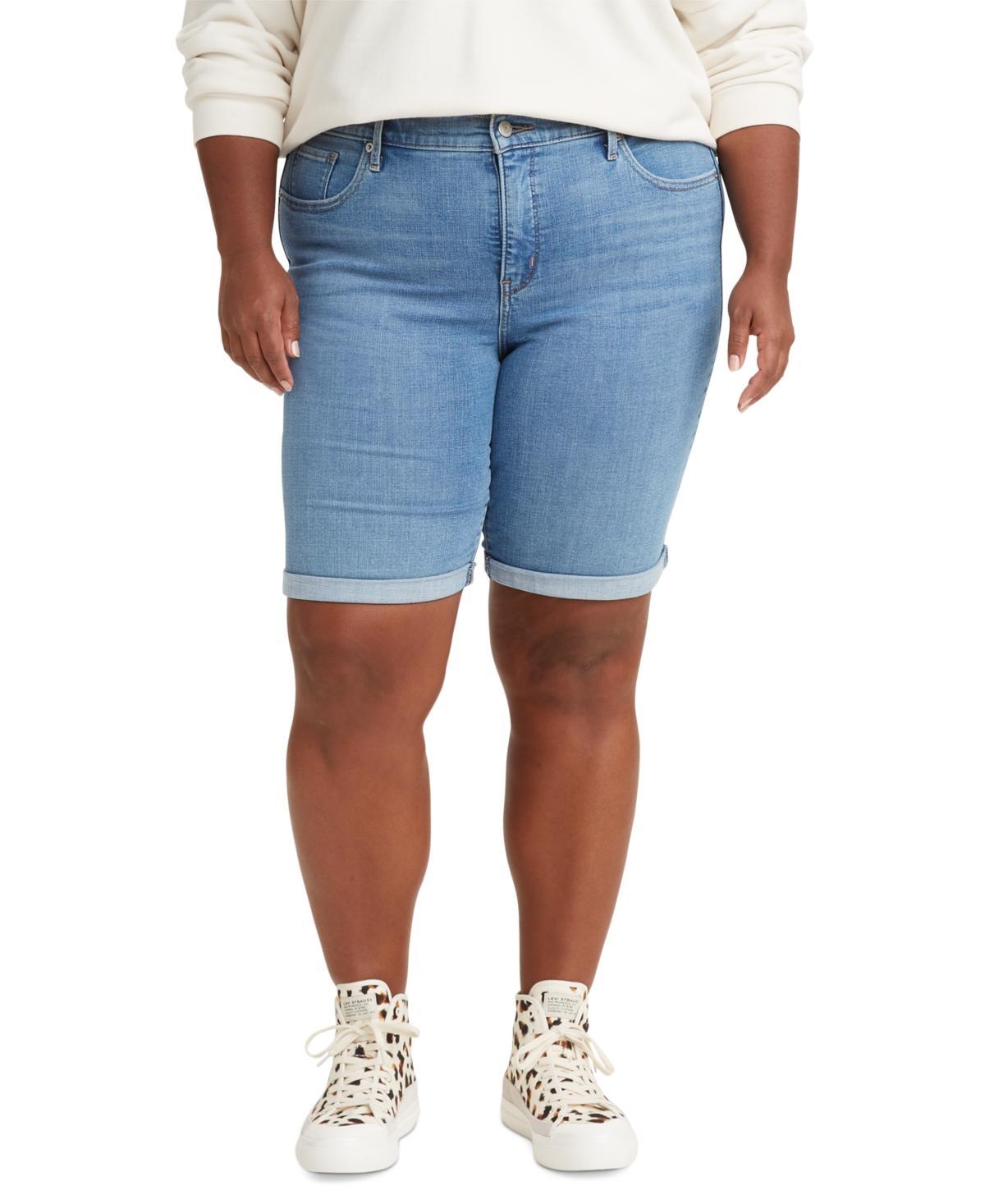 Levis Plus Size Classic Shaping Rolled Cuff Bermuda Shorts Product Image