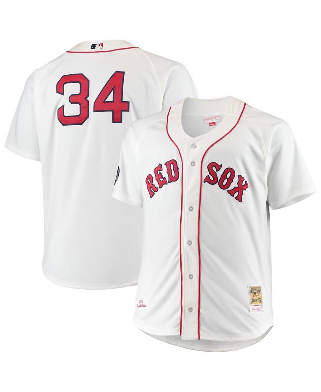 Men's Mitchell & Ness David Ortiz White Boston Red Sox Big & Tall Home Authentic Player Jersey Product Image