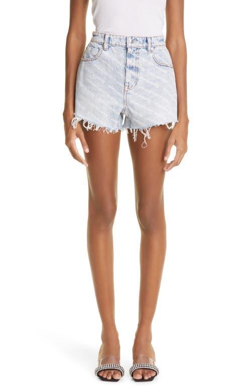 Alexander Wang Bite Logo Cutoff Denim Shorts Product Image