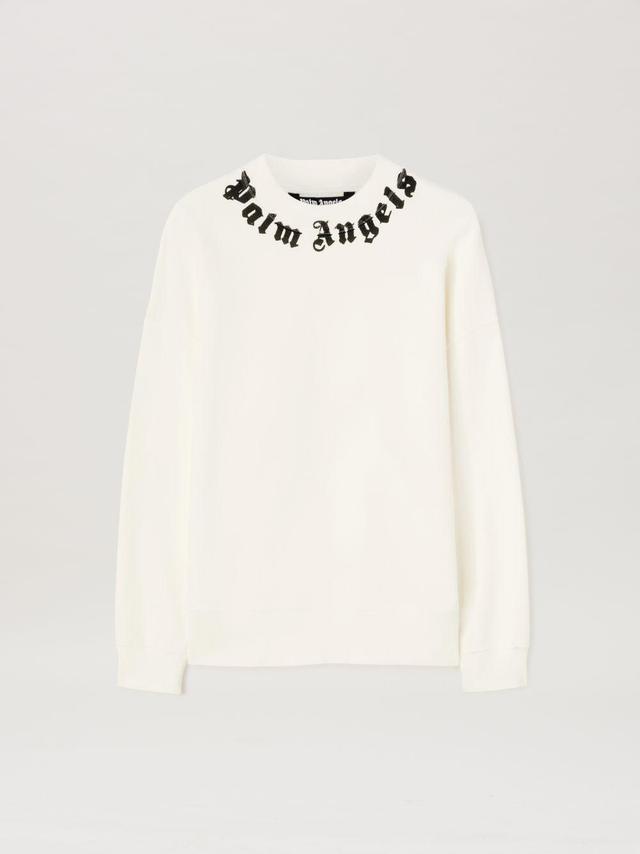 neck logo Crewneck in white  - Palm Angels® Official  Product Image