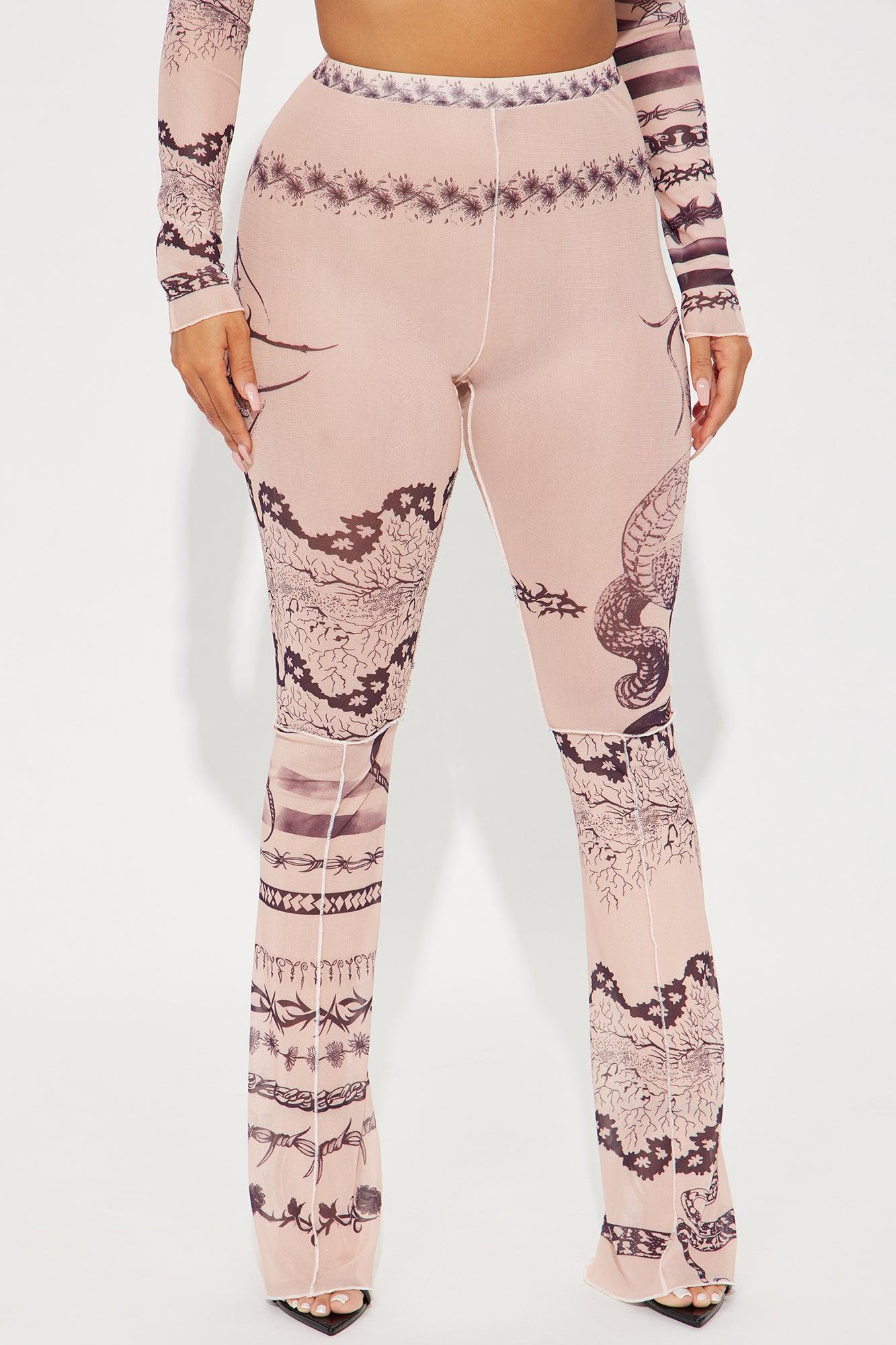 Kiss Me Goodbye Mesh Flare Pant - Tan Product Image