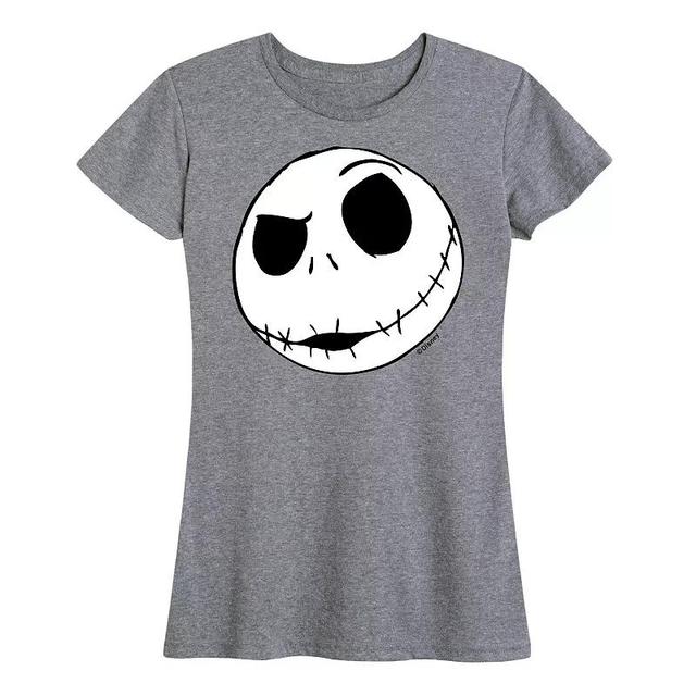 Disneys Nightmare Before Christmas Womens Jack Face Graphic Tee, Girls Product Image