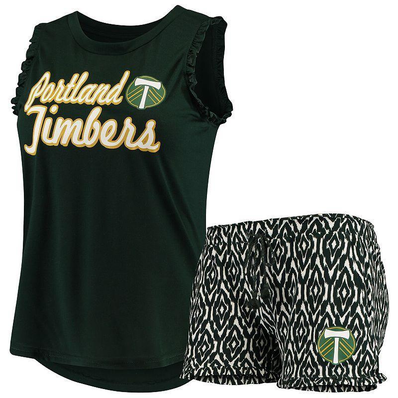 Womens Concepts Sport /White Portland Timbers Unwind Tank Top & Shorts Pajama Set Product Image