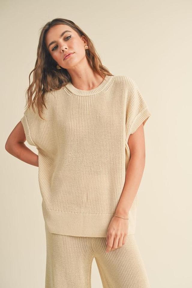 Light Weight Round Neck Knitted Top Product Image