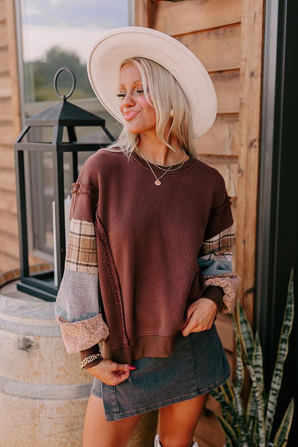 Boho Feels Sweatshirt in Brown Product Image