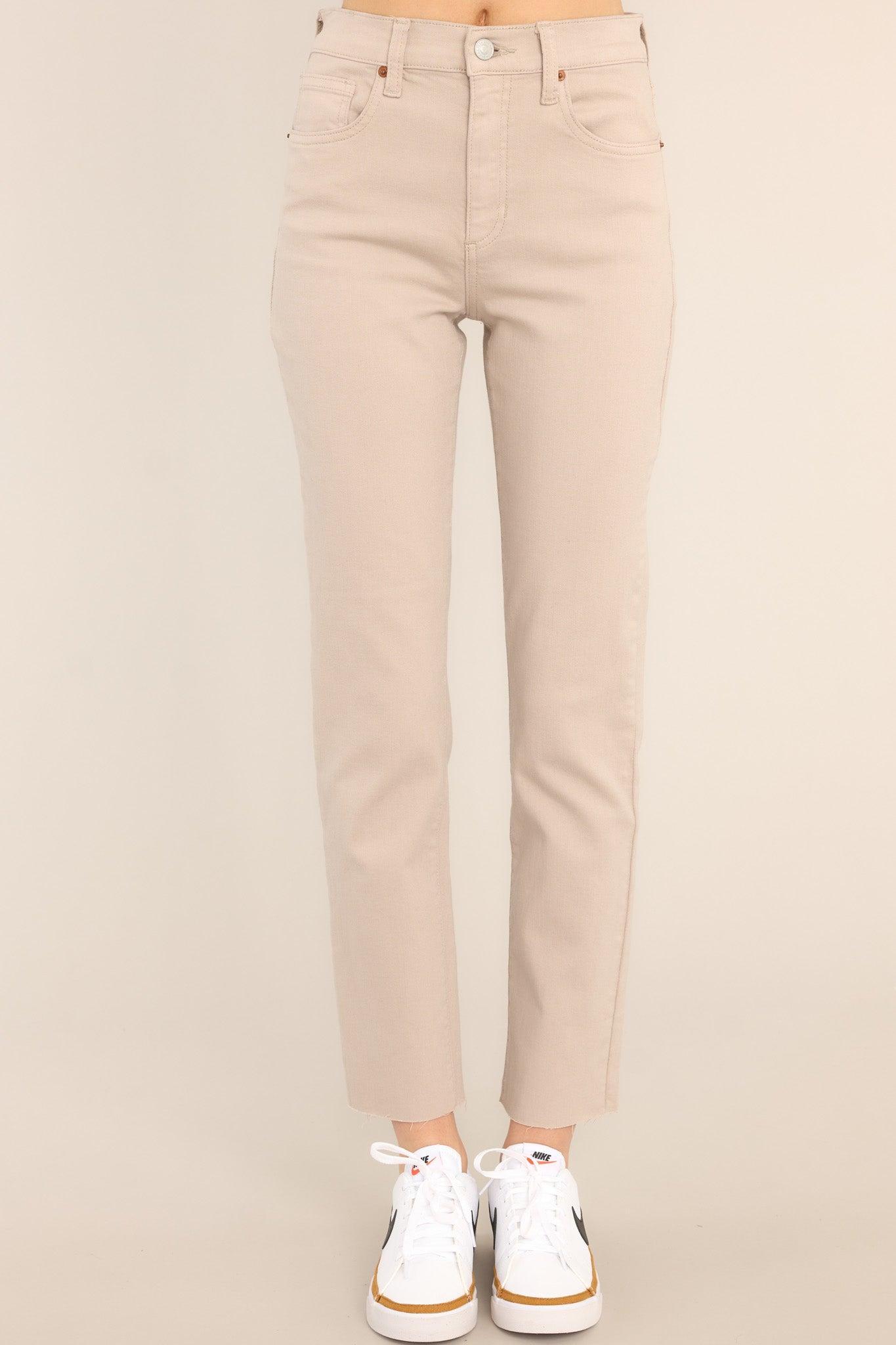 Made It Through Natural High Rise Straight Leg Crop Jeans Grey Product Image