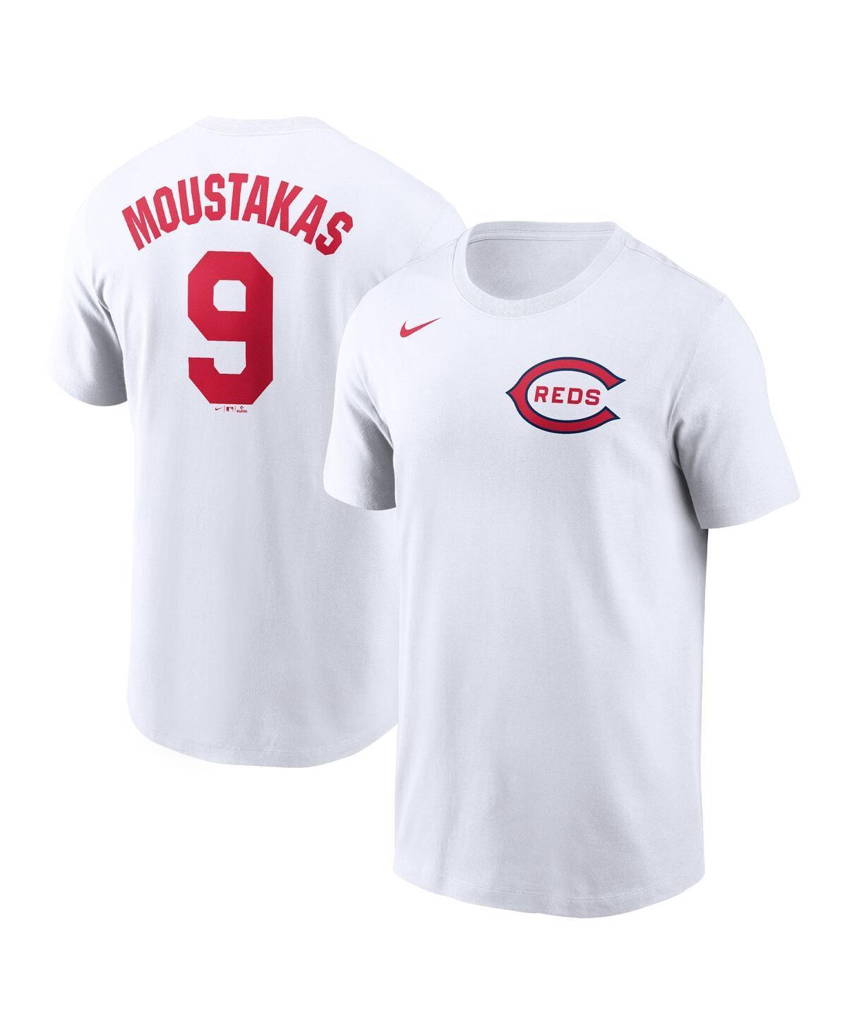 Mens Nike Mike Moustakas White Cincinnati Reds 2022 Field of Dreams Name and Number T-shirt Product Image