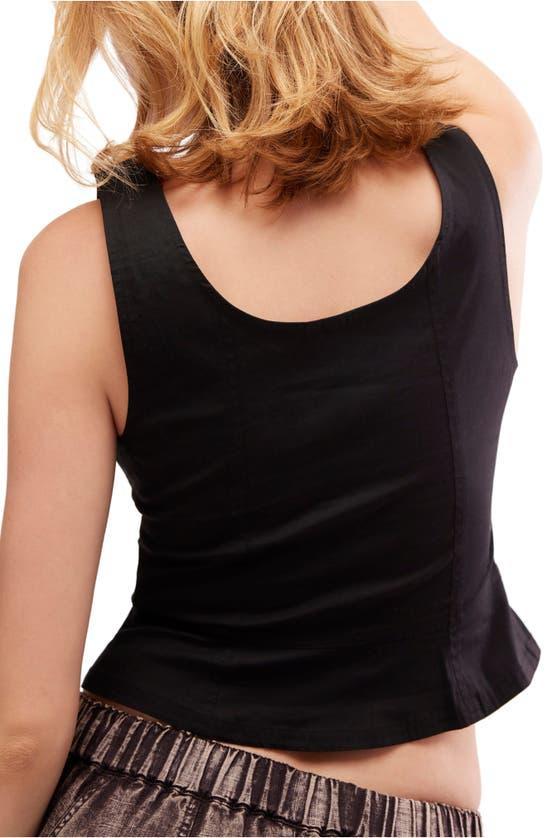 Sally Corset Crop Tank In Black Product Image