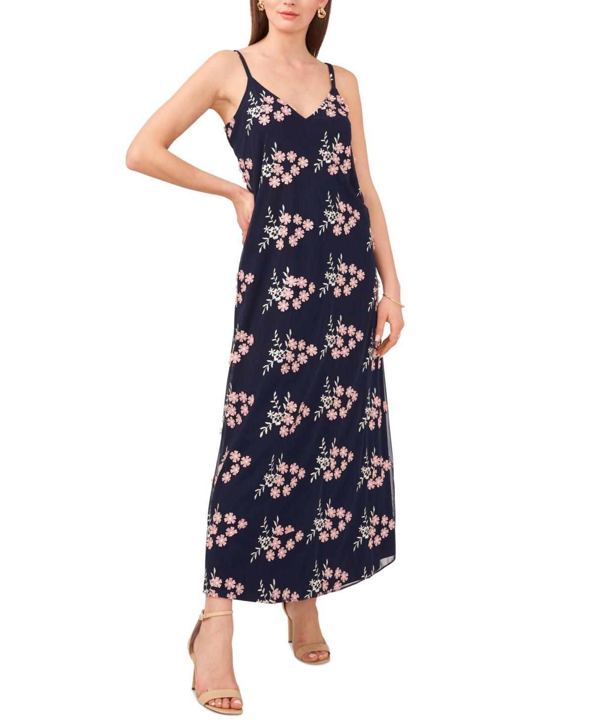 Vince Camuto Womens Printed Sleeveless V-Neck Maxi Dress Product Image